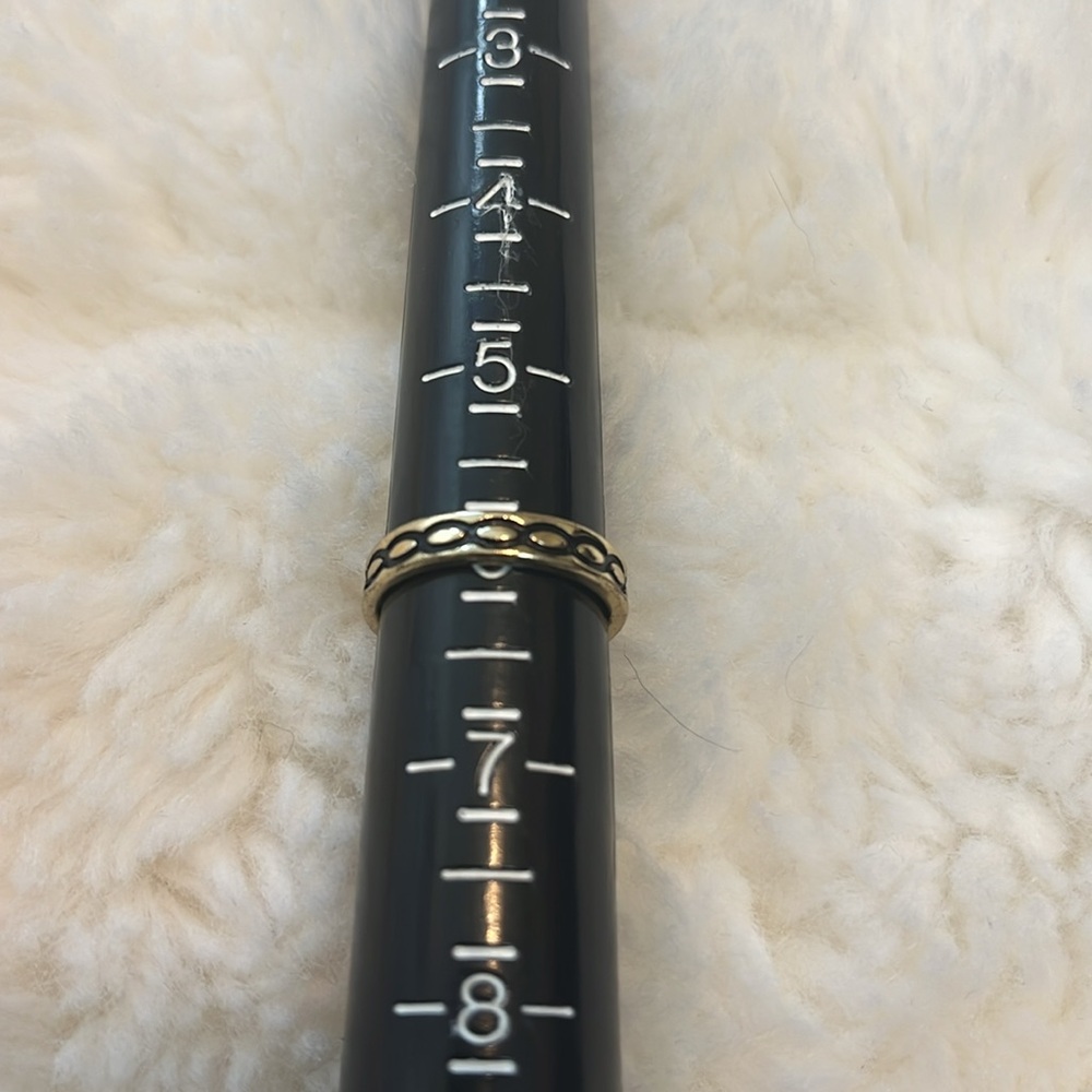 Gold Metallic Band With Black Infiniti Circles Ring - Picture 3 of 3